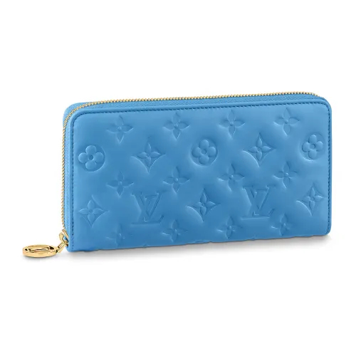 LOUIS VUITTON Zippy Lambskin Wallet Women's Blue