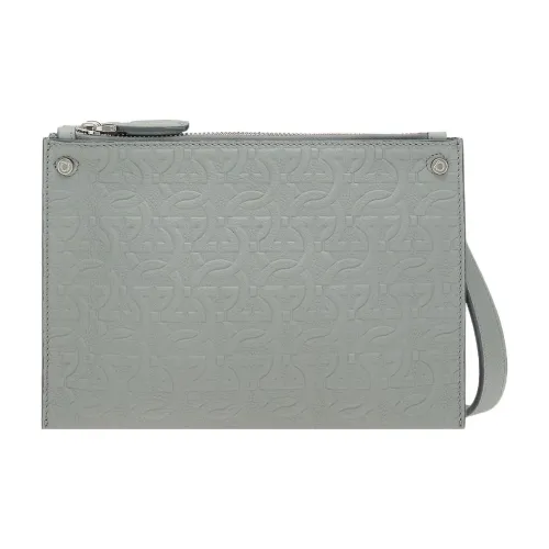 FERRAGAMO GANCINI Коровья кожа Сумка через плечо Мужская Серый