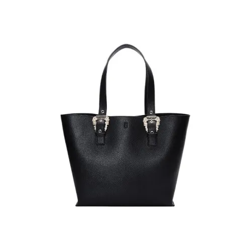 VERSACE JEANS COUTURE ПУ (полиуретан) Сумка-тоут Сумка для покупок Сумка через плечо Большая женская Черная