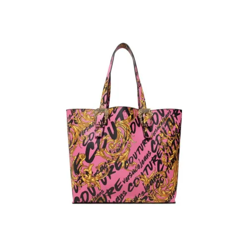 VERSACE JEANS COUTURE Linen Tote Bag Shopping Bag Crossbody Bag Large Women's Pink