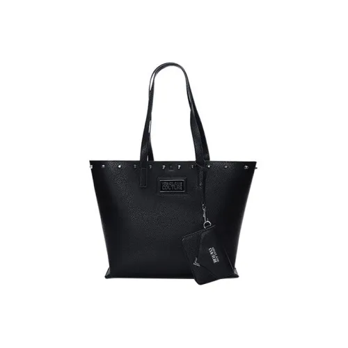 VERSACE JEANS COUTURE ПУ (полиуретан) Комбинированная сумка Тоут сумка Сумка для покупок Сумка через плечо Женская Черная