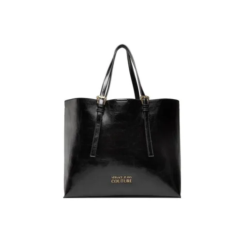 VERSACE JEANS COUTURE Кожа Тоут Сумка Сумка для покупок Сумка Сумка через плечо Женская Черная