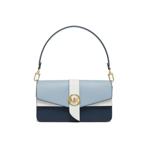 MICHAEL KORS Greenwich Кожа Сумка Сумка через плечо Женская Темно-синий Светло-синий Белый