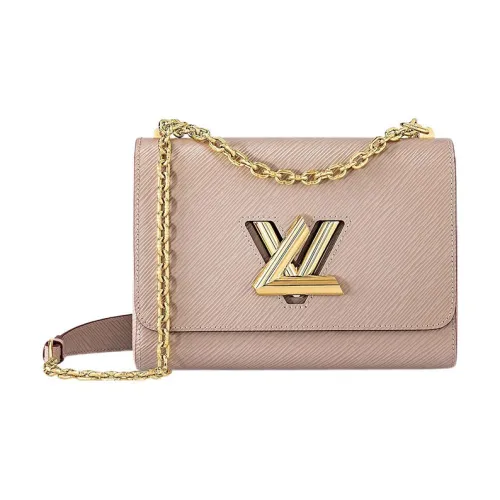 LOUIS VUITTON Twist Grained Телячья кожа Сумка через плечо Сумка на плечо Средняя Женская Слоновая серый