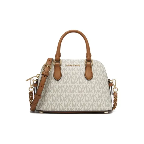 MICHAEL KORS Veronica Искусственная кожа Сумка-купол Сумка через плечо Сумка мини Женская Ванильный белый Желудево-коричневый