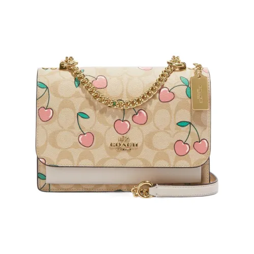 COACH Klare Холст с покрытием и гладкая кожа Сумка через плечо Маленькая Женская Коричневый и Белый