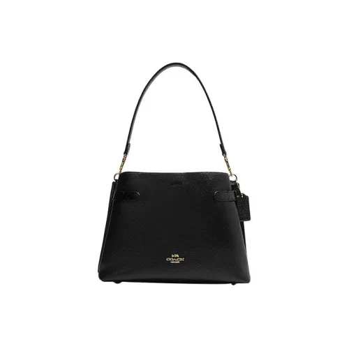 COACH Hanna Коровья кожа Портативная сумка через плечо сумка на плечо Женская Черная