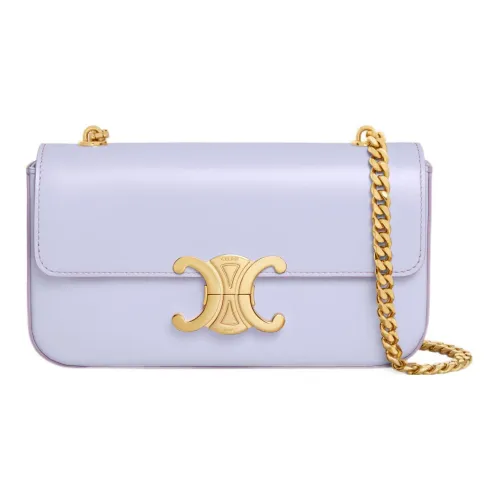 CELINE Triomphe Яркая сумка через плечо из коровьей кожи женская светло-лавандовая