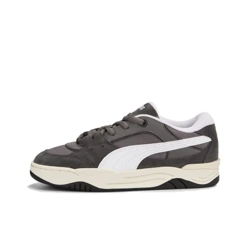 PUMA 180 Leather Low Топ Скейтборд Кроссовки Унисекс Серый Белый