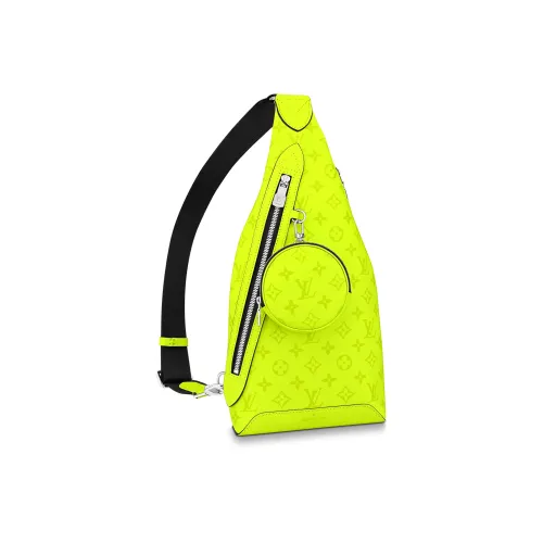 LOUIS VUITTON Холст и кожа сумка через плечо сумка-слинг мужская неоновый зеленый