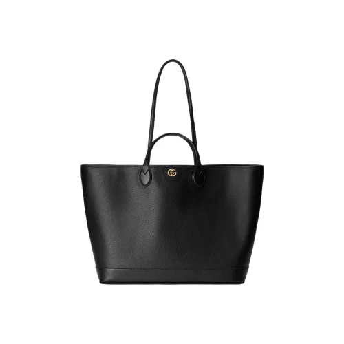 GUCCI GG Marmont Кожа Тоут Сумка Сумка для покупок Сумка Большая Женская Черная