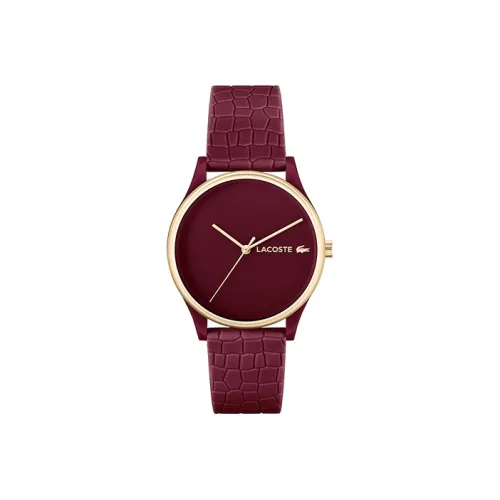 LACOSTE Studio Collection Наручные часы Кварцевый механизм Силиконовый ремешок 36 мм Красный циферблат Женские часы