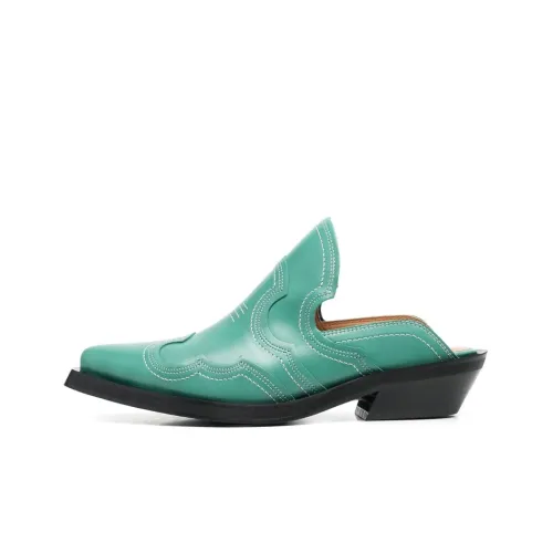 GANNI Домашние тапочки Женские Зеленые