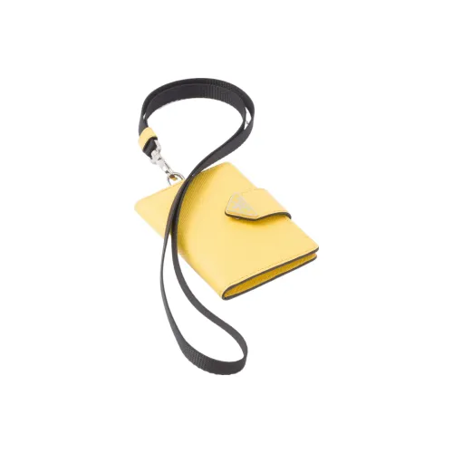 PRADA Saffiano кожаный держатель для карт мужской желтый