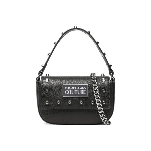 VERSACE JEANS COUTURE Зернистая кожа личи кожа цепочка сумка на плечо через плечо сумка через плечо женская черный