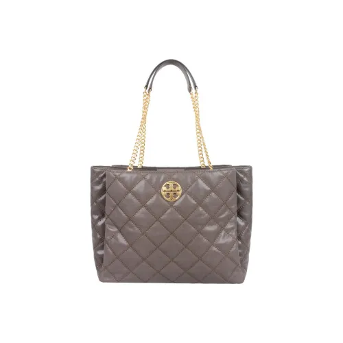 TORY BURCH TB Willa Кожа Тоут Сумка Сумка для покупок Сумка Сумка через плечо Женская Темно-серая