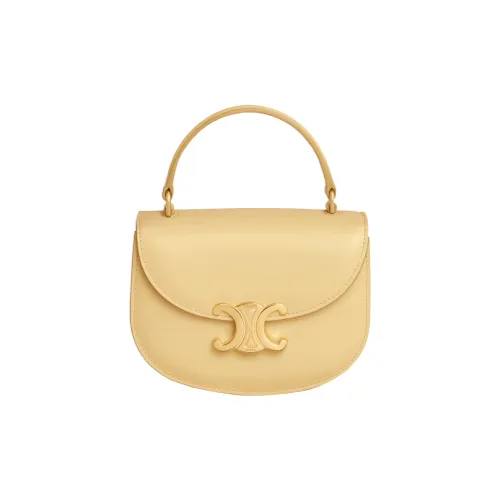 CELINE Triomphe Яркая сумка через плечо из коровьей кожи мини-сумка для женщин желтая
