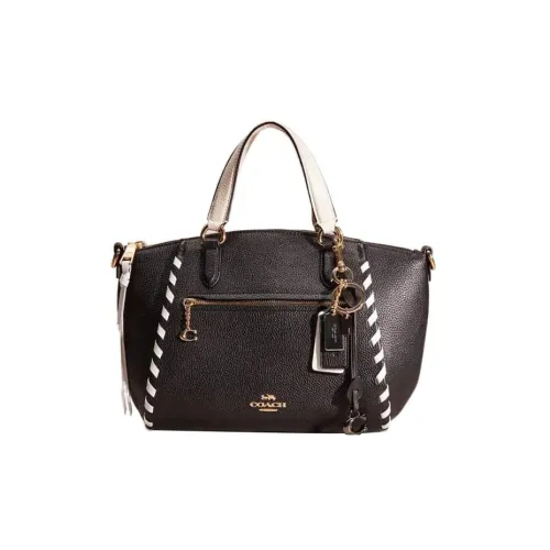 COACH Кожа Доска Сумка через плечо Сумка Большая Женская Черная