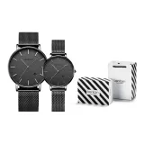 Пульсометр: Черный корпус с черным циферблатом, 1 пара - сетчатая сумка (подарочная коробка комплект)