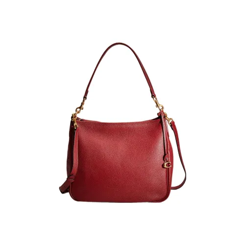 COACH Cary Песочная кожа Сумка через плечо Большая Женская Вишневая