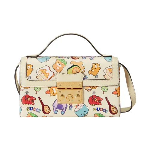 GUCCI Навесной замок кожа портативный сумка через плечо мини женская белая