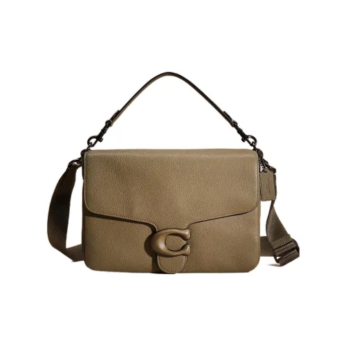 COACH Tabby Пескоструйная кожа Курьерская сумка Сумка через плечо Сумка Большая Женская Армейский зеленый