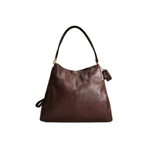 COACH Phoebe Кожа Портативная Сумка через плечо Сумка на плечо Большая Женская Кофейная