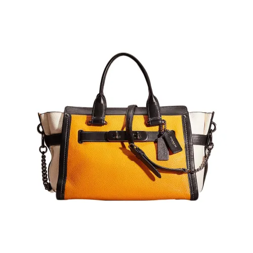 COACH Swagger Кожа Сумка через плечо Сумка Большая Женская Мед