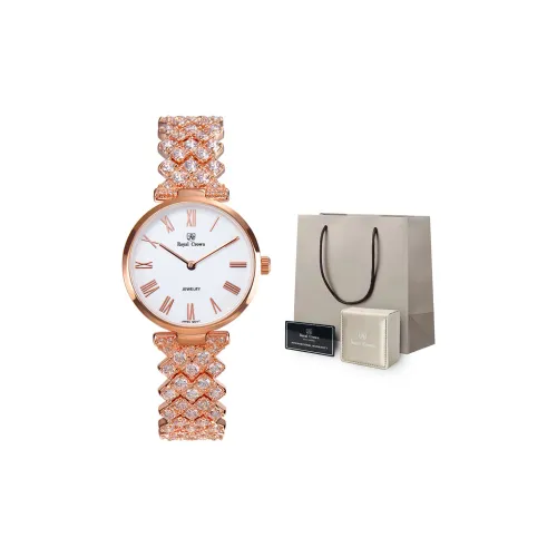 ROYAL CROWN RC Gilded Radiance Collection Кварцевый механизм Часы Женские Белый Циферблат RC2601B MBM