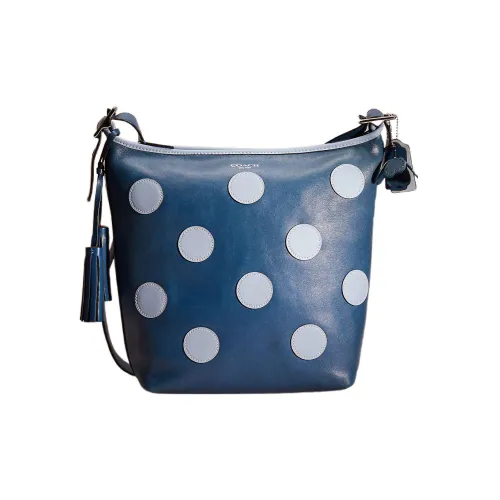 COACH Legacy кожаная дорожная сумка сумка через плечо среднего размера женская синяя