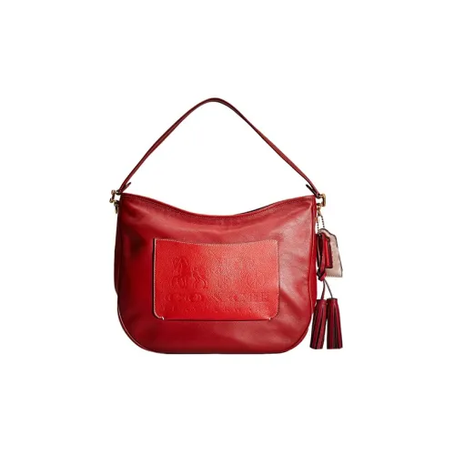 COACH Soft Tabby Кожа Сумка через плечо Женская Кирпично-красный