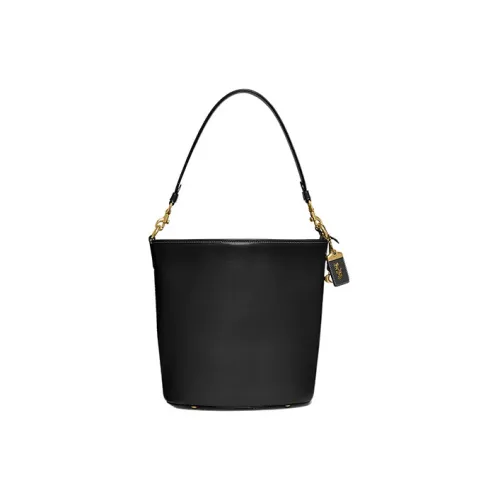 COACH Dakotah Перчаточная дубленая кожа Ведрообразная сумка Сумка Сумка через плечо Сумка через плечо Большая Женская Черная