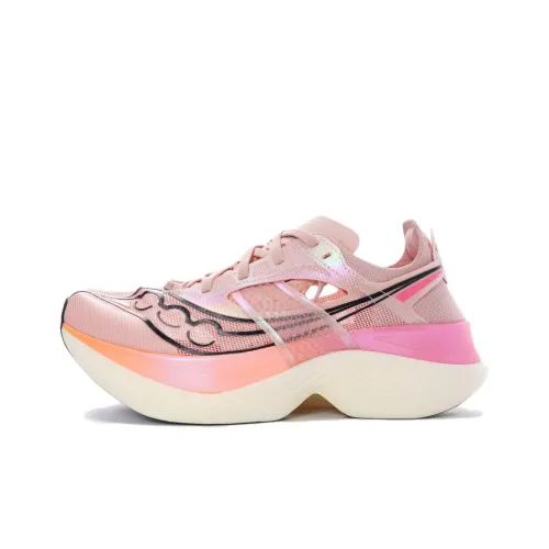 Saucony Endorphin Elite Wing Противоскользящие устойчивые к истиранию низкий топ беговые кроссовки мужские розовые