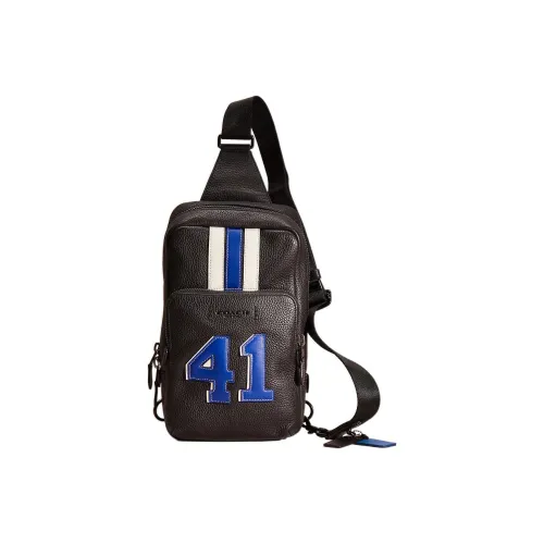 COACH Gotham Песочный Кожа Талия Сумка Грудь Сумка Маленькая Мужская Черная