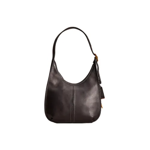 COACH Ergo Перчаточная дубленая кожа Сумка на плечо Сумка Сумка через плечо Средний Женский Черный