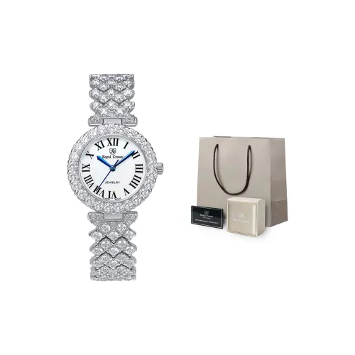 ROYAL CROWN RC Gilded Radiance Collection Кварцевый механизм Часы Женские Белый циферблат RC6305B BB