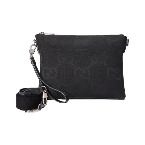 GUCCI Jumbo GG Холст Курьерская Сумка Сумка через плечо Средняя Мужская Черная