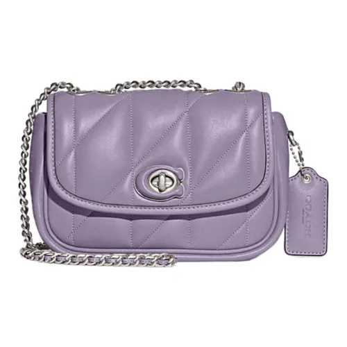 COACH Pillow Кожа Сумка через плечо Сумка на плечо Женская Таро Фиолетовый
