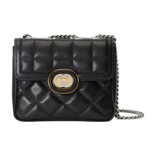 GUCCI Deco Series Кожа Портативная Сумка через плечо Сумка на плечо Женская Черная