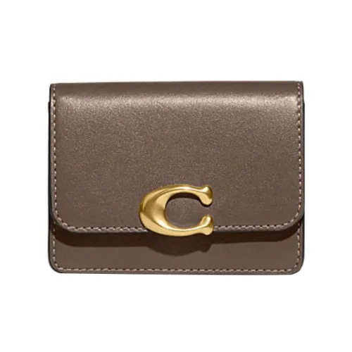 COACH Bandit Коровья кожа Держатель для карт кошелек Стандартный Унисекс Древесный коричневый