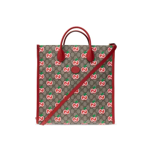 GUCCI Canvas с кожаными вставками тоут сумка для покупок сумка через плечо одно плечо сумка среднего размера женская красная эбеновая