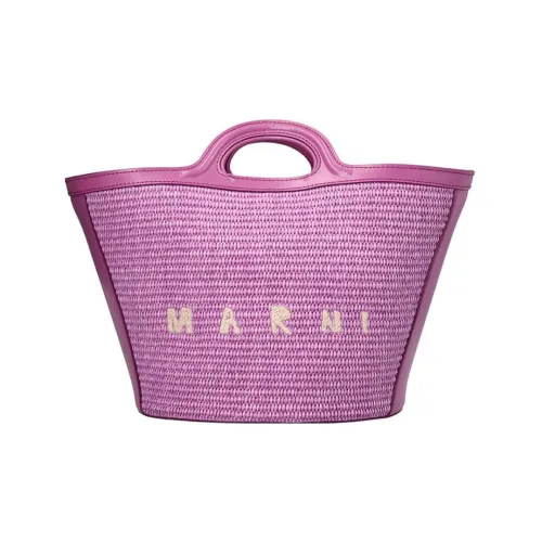 Marni TROPICALIA Кожа с хлопком Сумка через плечо Сумка Маленькая Женская Фиолетовая