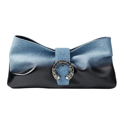 Jimmy Choo Denim Clutch Женские Black Blue