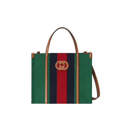 GUCCI Хлопковая ткань с кожаными вставками тоут сумка сумка для покупок сумка маленькая женская