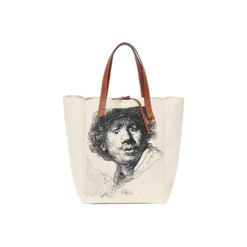 JW Anderson Хлопок с кожаными вставками Тоут Сумка Сумка для покупок Сумка Сумка через плечо Женская