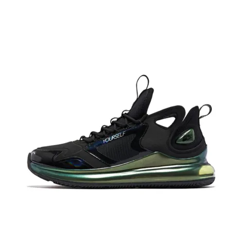 QIAODAN Sonic Slip-on устойчивый к истиранию легкий низкий топ беговые кроссовки мужской черный зеленый