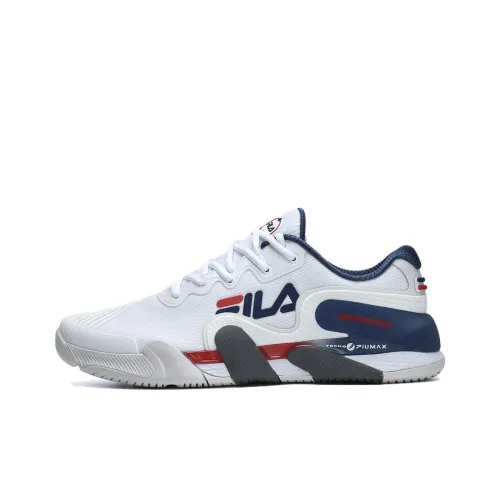 FILA POTENZA Противоскользящие Износостойкие Дышащие Поддерживающие Низкие Кроссовки для тенниса Мужские Белые и Синие