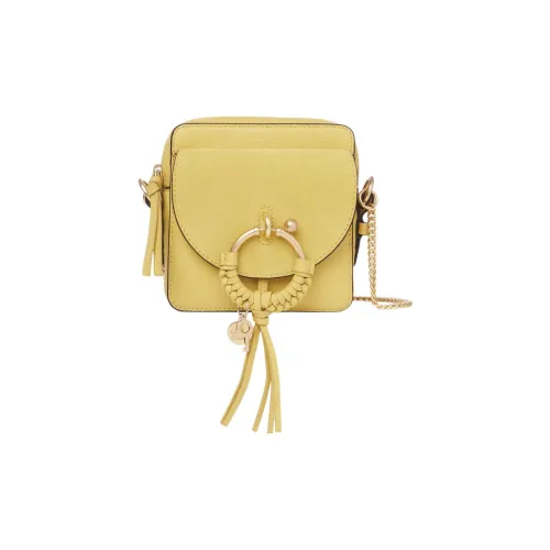 See By Chloe Крупнозернистая текстура Коровья кожа и замша Camera Сумка Сумка через плечо Стандартная Женская Желтая