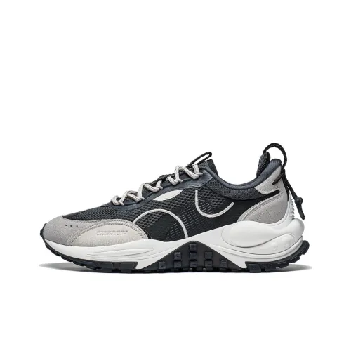 LiNing CF Star Track Slip-resistant Abrasion-resistant Low Top Спортивная повседневная обувь Мужская Черный Серый