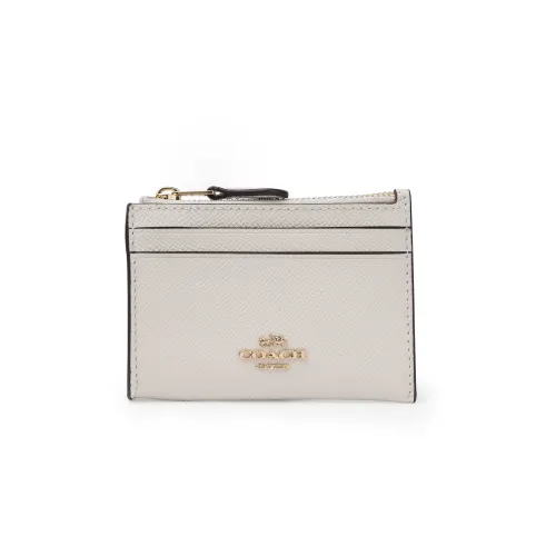 COACH Mini Id Skinny кожаный держатель удостоверения Key Pouch держатель для карт Mini Women's White